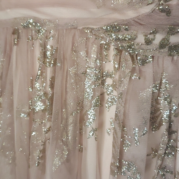 tulle mini dress with gold print details. - Picture 8 of 14